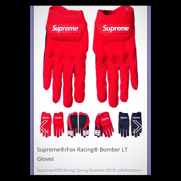 Supreme Fox Racing Bomber LT Gloves Red